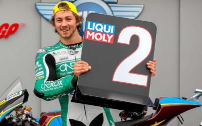 Remy Gardner Celebrates for the 2nd Position on Moto2 LeMans