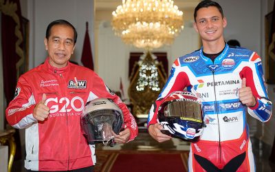 NHK Moto2 Rider Bo Bendsneyder Meet the President of Indonesia Joko Widodo